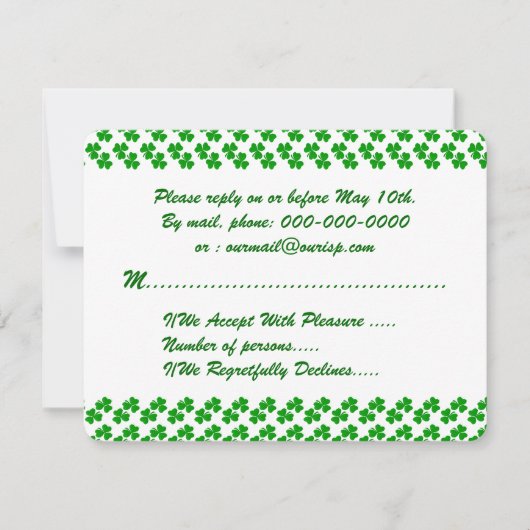 Lucky Cover Weddenschap RSVP Kaartje (Voorkant)