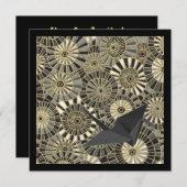 Lucky Crane Gold Japanse waaierpatroon Kaart (Voorkant / Achterkant)