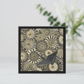 Lucky Crane Gold Japanse waaierpatroon Kaart (Staand voorkant)