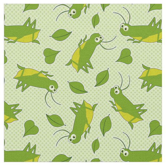 Lucky Cricket Pattern Stof (Close Up)
