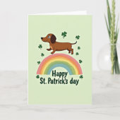 Lucky Dachshund Rainbow Card Kaart (Voorkant)