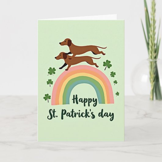 Lucky Dachshunds Rainbow Card Kaart (Voorkant)