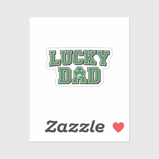 Lucky Dad Bold Masculine Forest Green Typography  Sticker (Vel)