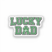 Lucky Dad Bold Masculine Forest Green Typography  Sticker (Voorkant)