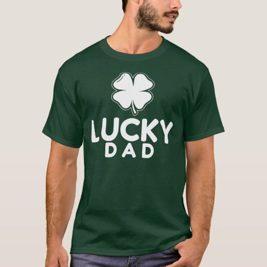 Lucky Dad Four-Leaf Clover Shirt - Vaderdag (Voorkant)