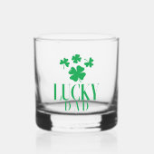 Lucky Dad Rocks Glass - Bold Clover Design Whisky Glas (Voorkant)