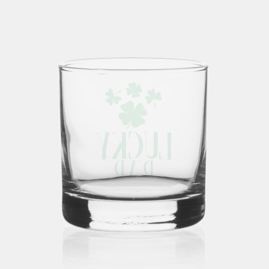 Lucky Dad Rocks Glass - Bold Clover Design Whisky Glas (Achterkant)