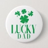 Lucky Dad - Shamrock Vaderdag Button (Voorkant)