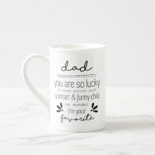 Lucky Dad Smart en Grapny Child Vaderdag Gift Porselein Kop