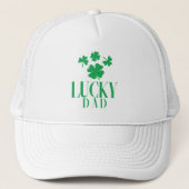 Lucky Dad Trucker Hat – Shamrocks & Stijl Pet (Voorkant)