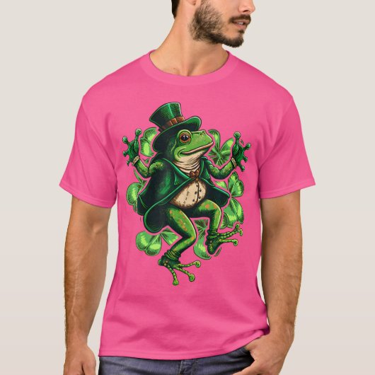 Lucky Dancing St Patrick's Day Shamrock Leprechaun T-shirt (Voorkant)