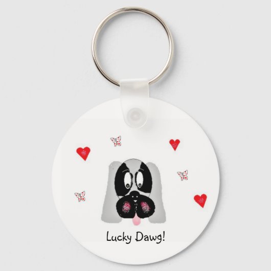 Lucky Dawg. Button Sleutelhanger (Voorkant)