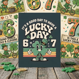 Lucky Day 67 Shamrock Kinderfeestkaart Feestdagenkaart