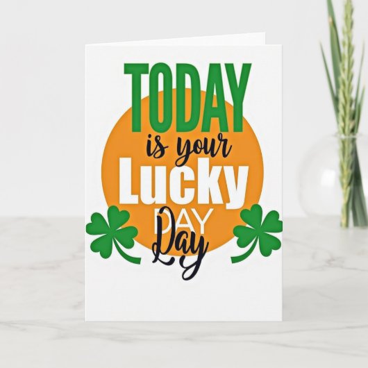 Lucky Day Orange Circle Card Kaart (Voorkant)
