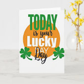 Lucky Day Orange Circle Card Kaart (Gele Bloem)
