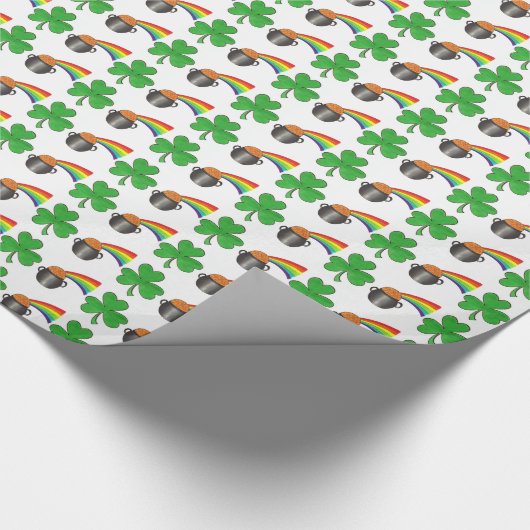 Lucky Day Shamrock Rainbow St. Patrick's Day Cadeaupapier (Hoek)