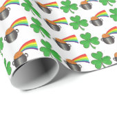 Lucky Day Shamrock Rainbow St. Patrick's Day Cadeaupapier (Rol Hoek)