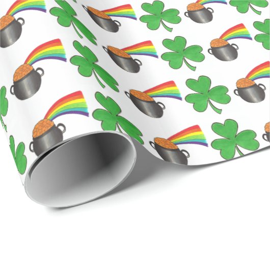 Lucky Day Shamrock Rainbow St. Patrick's Day Cadeaupapier (Rol Hoek)