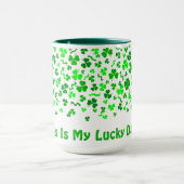 Lucky Day Shamrocks Four Leaf Clover Personalized  Mok (Midden)