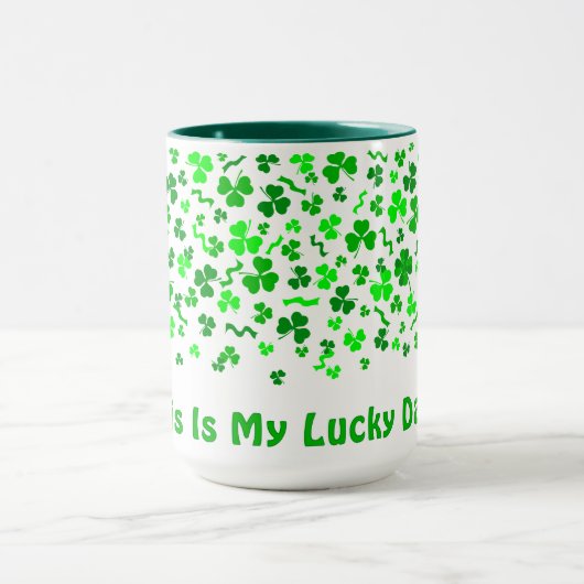 Lucky Day Shamrocks Four Leaf Clover Personalized  Mok (Midden)