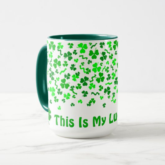 Lucky Day Shamrocks Four Leaf Clover Personalized  Mok (Voorkant links)