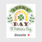 Lucky Day St. Patrick's Day Typografie & Symbolen Sticker (Vel)