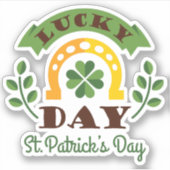 Lucky Day St. Patrick's Day Typografie & Symbolen Sticker (Voorkant)