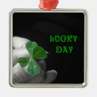 Lucky Day Vier Leaf Clover Metalen Ornament