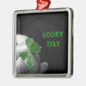 Lucky Day Vier Leaf Clover Metalen Ornament (Links)