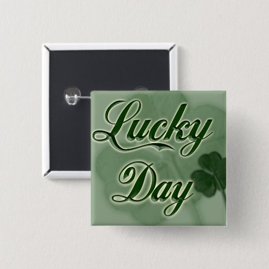 Lucky Day Vierkante Button 5,1 Cm (Voorkant /achterkant)