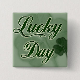 Lucky Day Vierkante Button 5,1 Cm