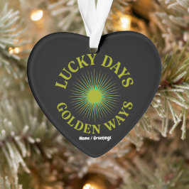 Lucky Days & Golden Ways Retro Sunburst Erfgoed  Ornament