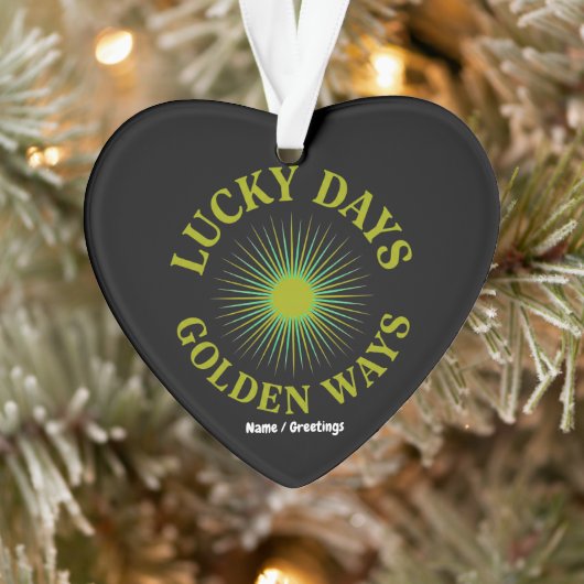 Lucky Days & Golden Ways Retro Sunburst Erfgoed Ornament (Boom)