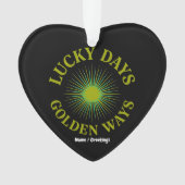 Lucky Days & Golden Ways Retro Sunburst Erfgoed Ornament (voorkant)