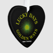 Lucky Days & Golden Ways Retro Sunburst Erfgoed Ornament (voorkant)