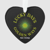 Lucky Days & Golden Ways Retro Sunburst Erfgoed Ornament (achterkant)