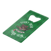 Lucky Devil Poker Club Grappige Tasmaanse Duivel K Creditkaart Flessenopener (Voorkant Gekanteld)