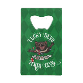 Lucky Devil Poker Club Grappige Tasmaanse Duivel K Creditkaart Flessenopener (Achterkant)