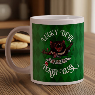 Lucky Devil Poker Club Grappige Tasmaanse Duivel K Grote Koffiekop