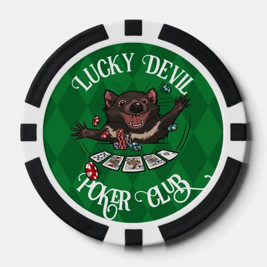 Lucky Devil Poker Club Grappige Tasmaanse Duivel K Poker Chips (Voorkant)