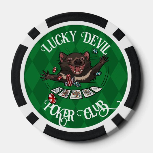 Lucky Devil Poker Club Grappige Tasmaanse Duivel K Poker Chips (Achterkant)