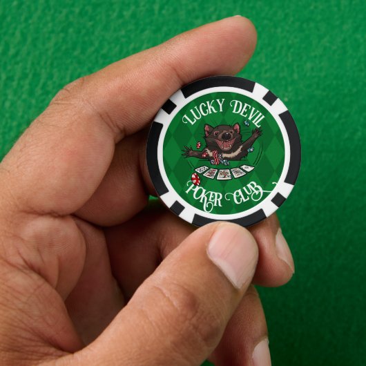 Lucky Devil Poker Club Grappige Tasmaanse Duivel K Poker Chips (Hand)