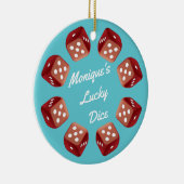 Lucky Dice - Bunco Night kerstversiering Keramisch Ornament (Rechts)