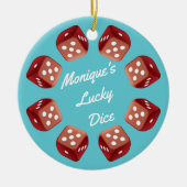 Lucky Dice - Bunco Night kerstversiering Keramisch Ornament (Voorkant)