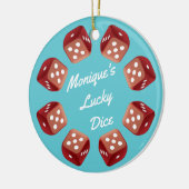 Lucky Dice - Bunco Night kerstversiering Keramisch Ornament (Links)