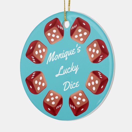 Lucky Dice - Bunco Night kerstversiering Keramisch Ornament (Links)