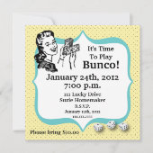 Lucky Dice Bunco Player Invitation by Artinspited Kaart (Voorkant)