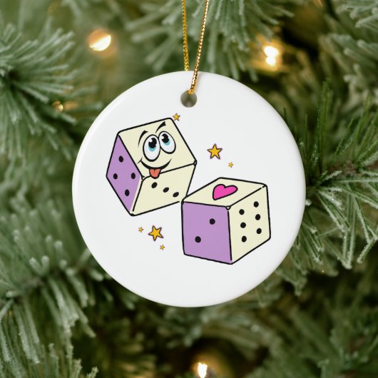 Lucky Dice Keramisch Ornament (Boom)