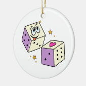 Lucky Dice Keramisch Ornament (Links)