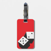 Lucky Dice met aanpasbare tekst Bagagelabel (Achterkant verticaal)